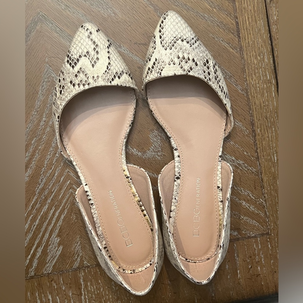 BCBGeneration D'Orsay Flat Shoes Snake